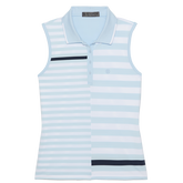 Alternate View 4 of Bold Stripe Tech Sleeveless Polo Shirt