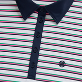 Alternate View 3 of Perforated Striped Short Sleeve Polo Shirt
