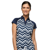 Alternate View 1 of Endless Summer Collection: Action Cap Sleeve Chevron Polo Shirt