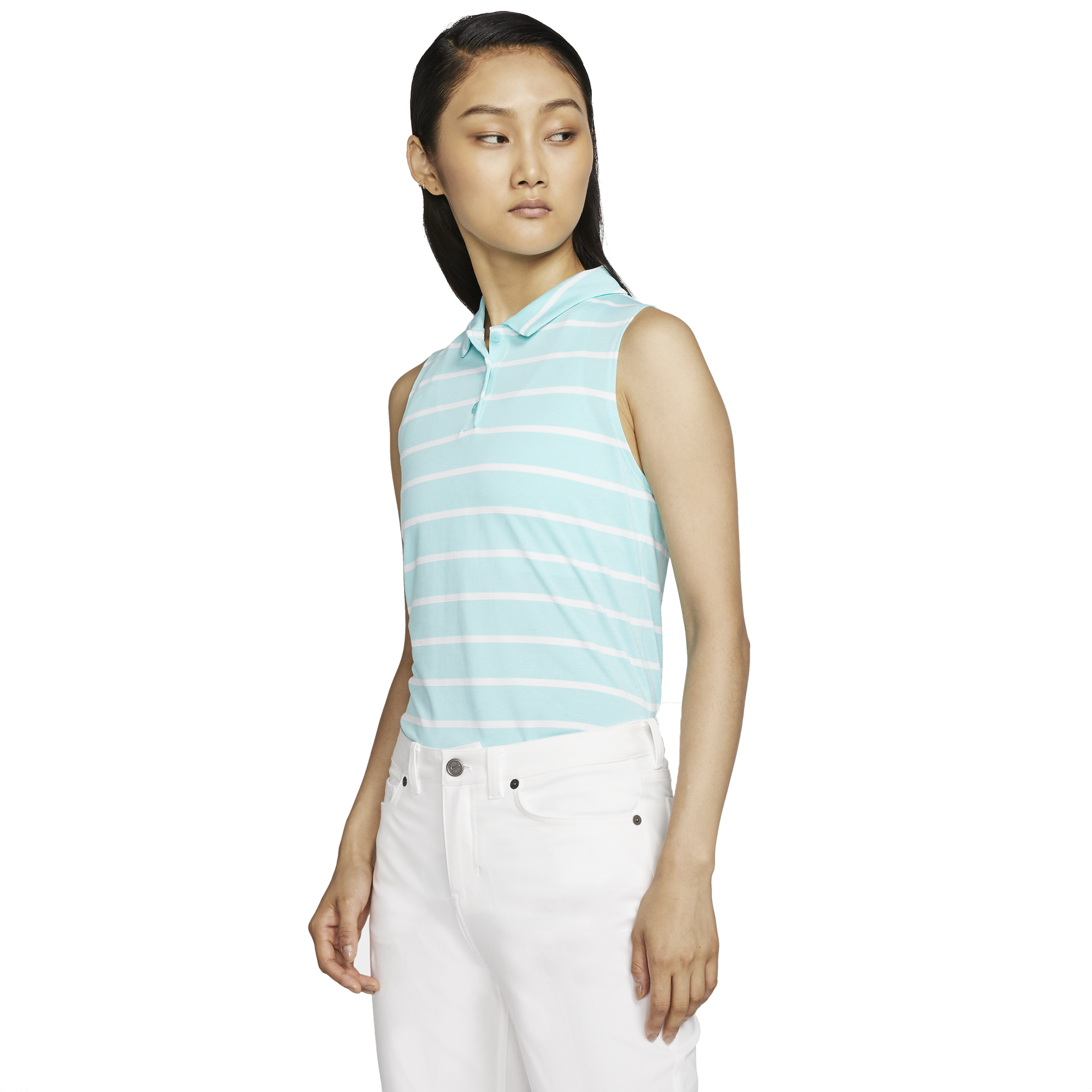 Nike Womens Drifit Dry Polo Stripe Polo Shirts Shirts