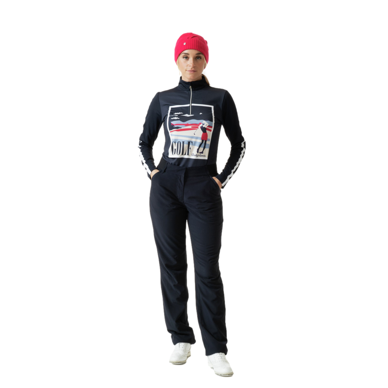 Sportif Dot Collection: Britt Long Sleeve Quarter Zip Pull Over