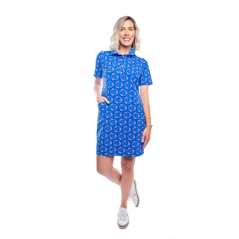 Austin Short Sleeve Doilies Print Dress