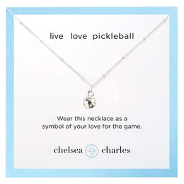 CC Sport Silver Pickleball Charm Necklace