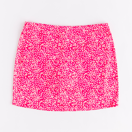Floral Fire Print 16.5&quot; Knit Skort