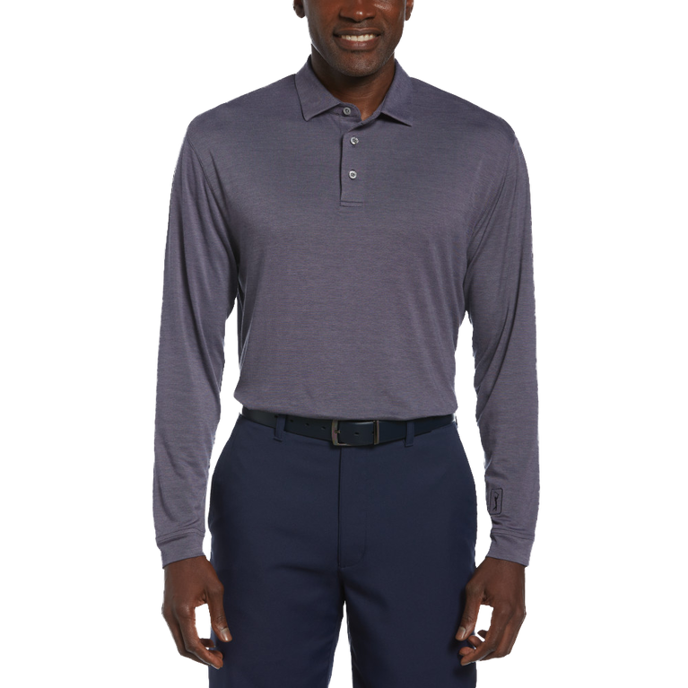 PGA TOUR Apparel Luxury Performance Long Sleeve Golf Polo Shirt PGA TOUR Superstore