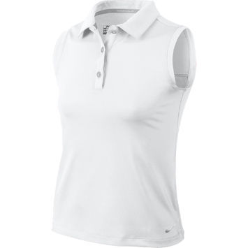 white sleeveless polo