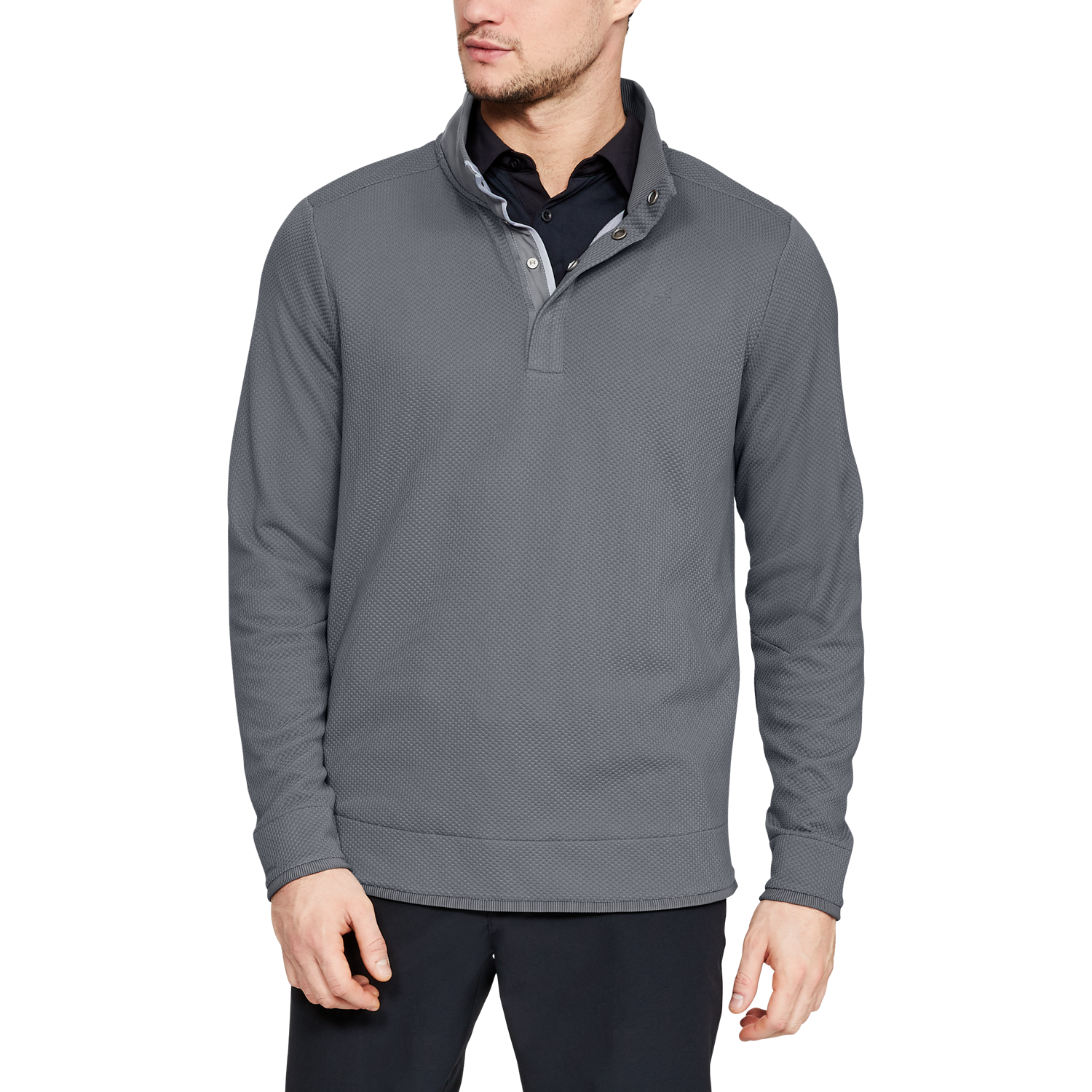 under armour storm snap button textured sweater