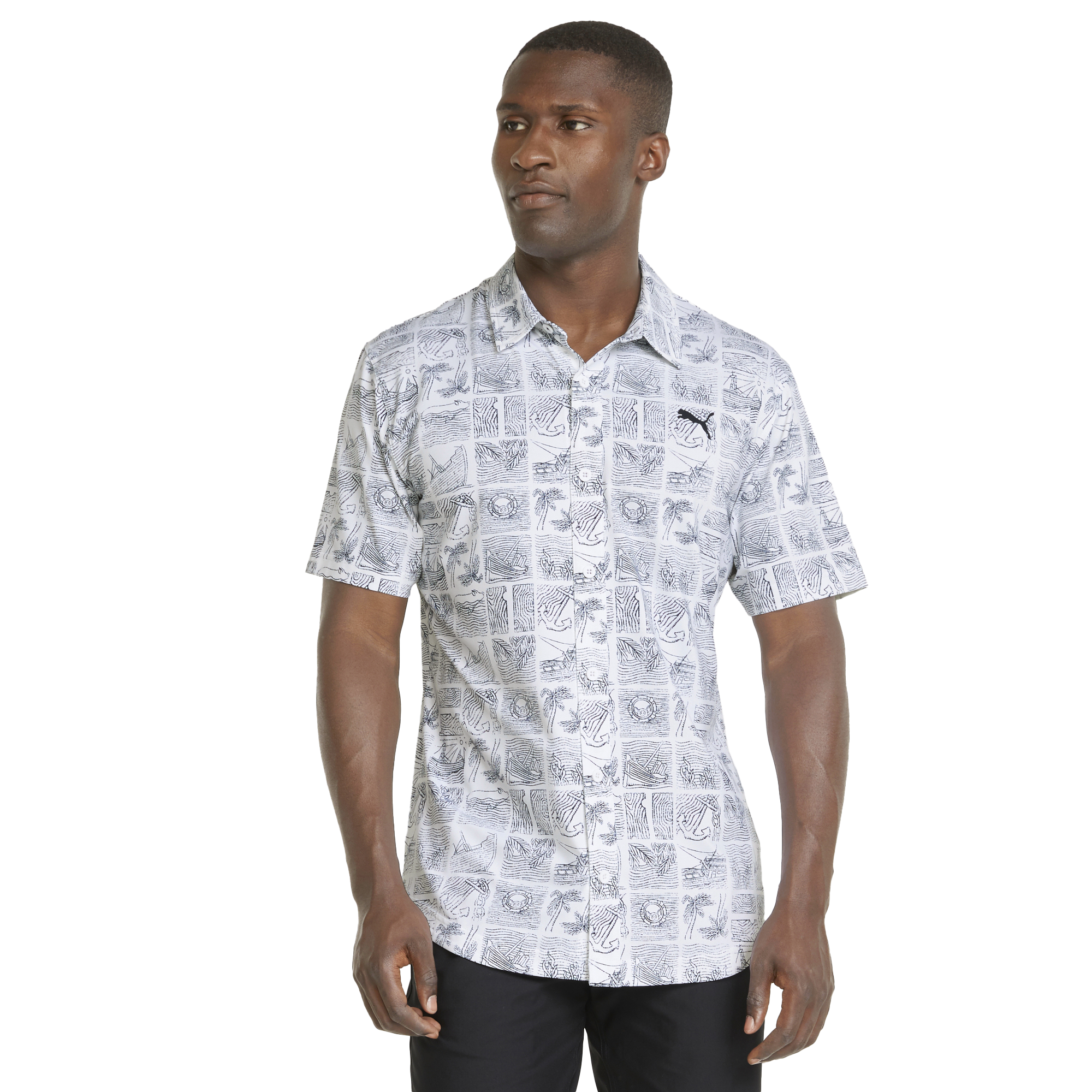 puma full button golf shirts