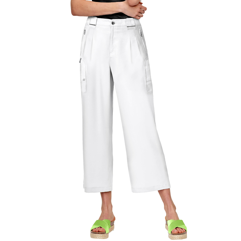 Pantalon Capri Femme Jamie Sadock Taille 6 - Imprimé Abstrait Bleu/orange/gris - Zip Et Bouton - Neuf