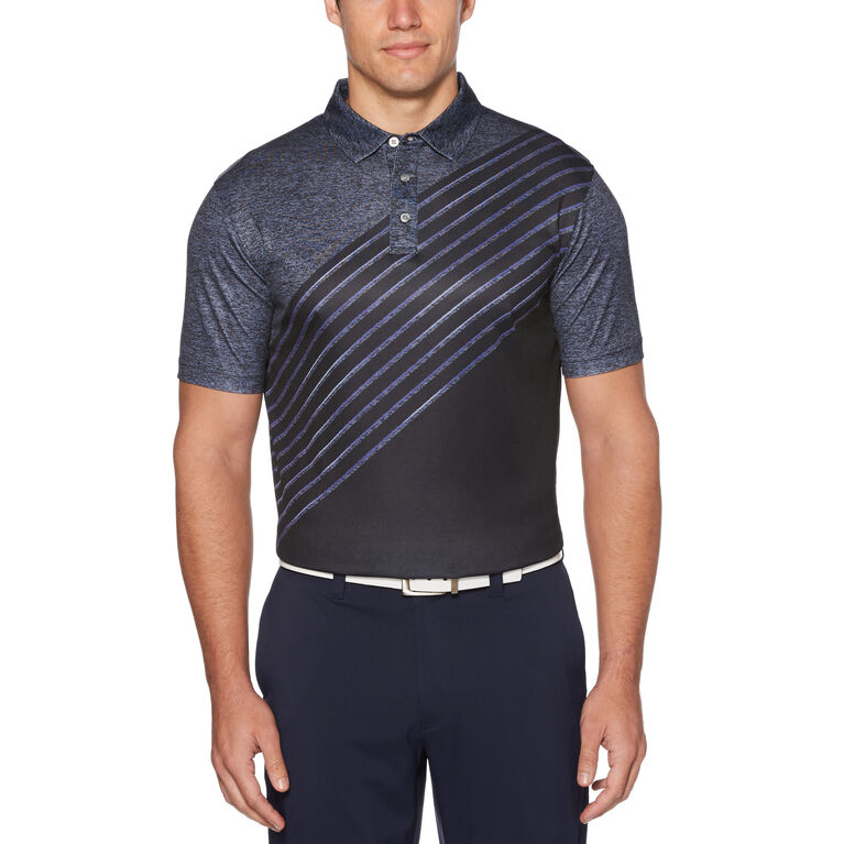 PGA TOUR Asymmetrical Print Short Sleeve Polo Golf Shirt ...