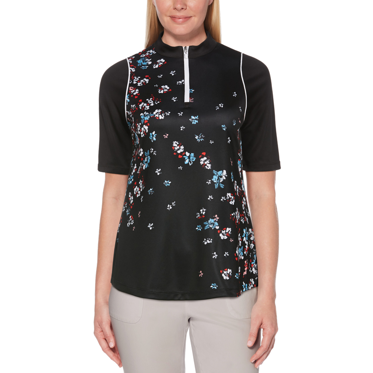 PGA TOUR Apparel Floral Print Half Sleeve Golf Shirt PGA TOUR Superstore
