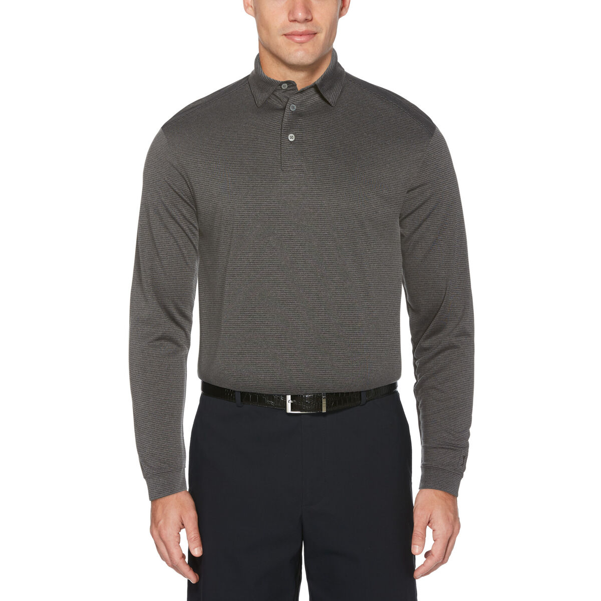PGA TOUR Feeder Stripe Long Sleeve Golf Polo Shirt PGA TOUR Superstore