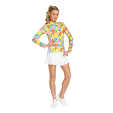 Alternate View 1 of Fun in the Sun Floral Star Burst Quarter Zip Pull Over