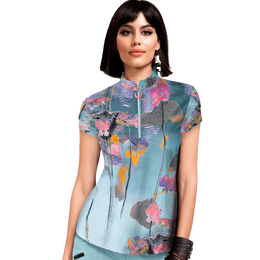 Thai Beauty Watercolor Short Sleeve Top
