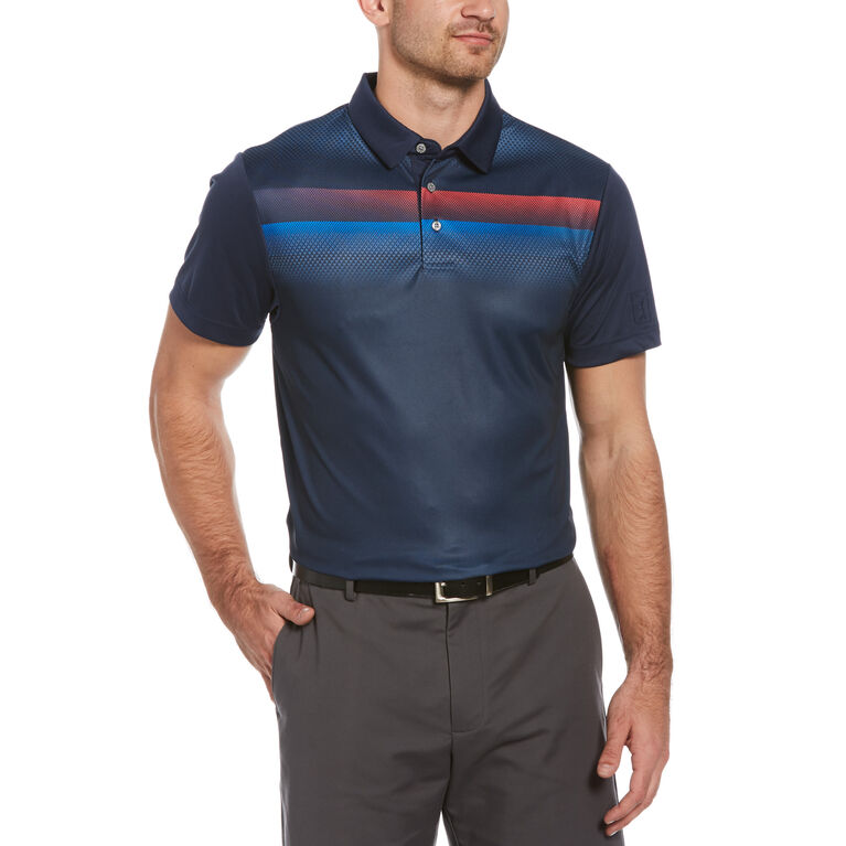 PGA TOUR Geo Ombre Print Short Sleeve Golf Polo Shirt | PGA TOUR Superstore