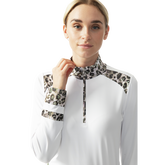 Wild Nature Collection: Ash Contrast Animal Print Quarter Zip Pull Over