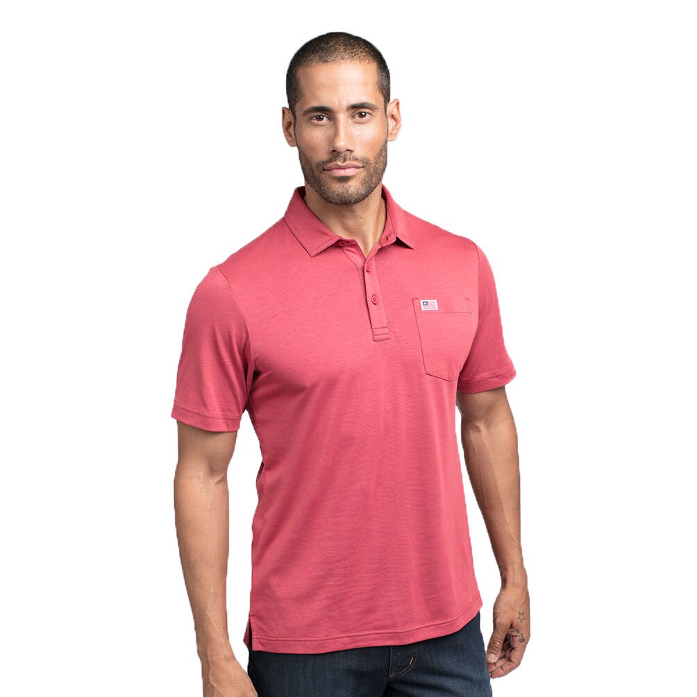 TravisMathew Mens Brodeo Polo Blue Nights//Micro Chip Large