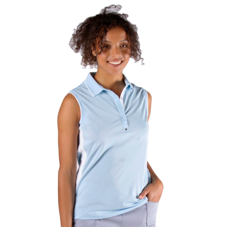 Marina Blue Collection: Basia Sleeveless Polo Shirt