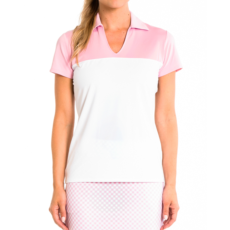 Court Haley Short Sleeve Color Block Polo PGA TOUR Superstore