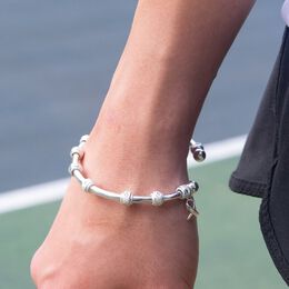 Golf Goddess Silver Stroke Counter Bracelet with Cause Ribbon Charm