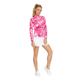Alternate View 4 of Fun in the Sun Lily Floral Quarter Zip Pull Over