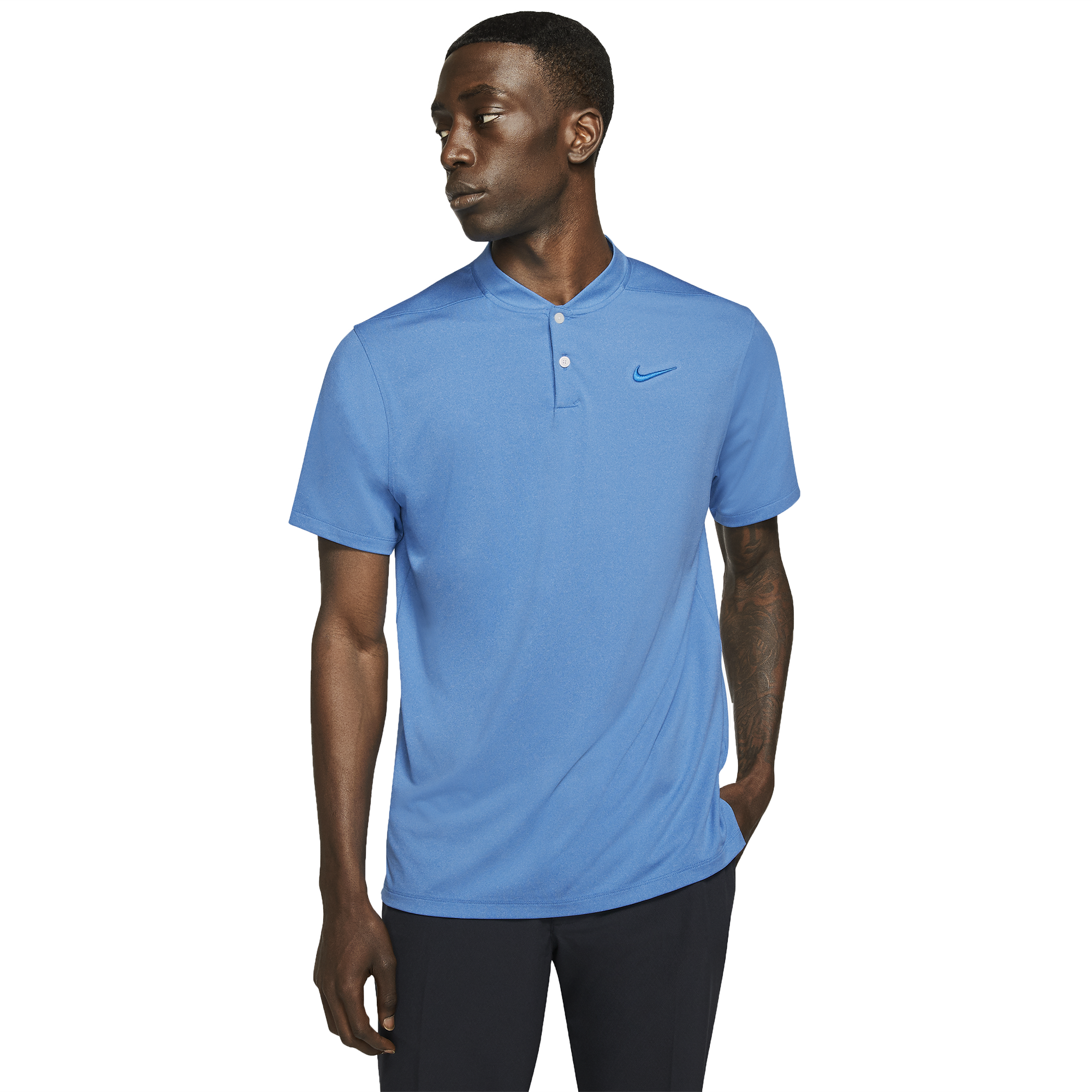 collarless polo nike