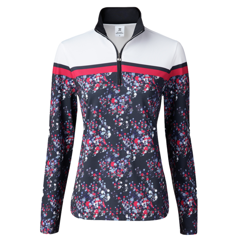 Sportif Dot Collection: Elisabet Dot Print Quarter Zip Pull Over