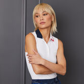 Contrast Collar Sleeveless Polo Shirt