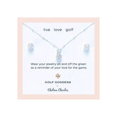 CC Sport Silver Golf Ball Necklace &amp; Earring Set for Little Girls and Tweens