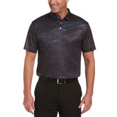Textured Print Short Sleeve Golf Polo Shirt
