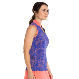 Poppy Run Collection: Branches Print Sleeveless Polo