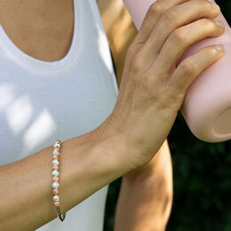 Golf Goddess Two-Tone Silver and Rose Gold Stroke Counter Bracelet