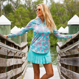 Mint Julep Collection: Bold Lilly Print Quarter Zip Pull Over