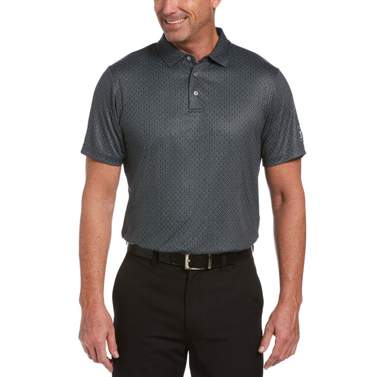 Mosaic Print Short Sleeve Golf Polo Shirt