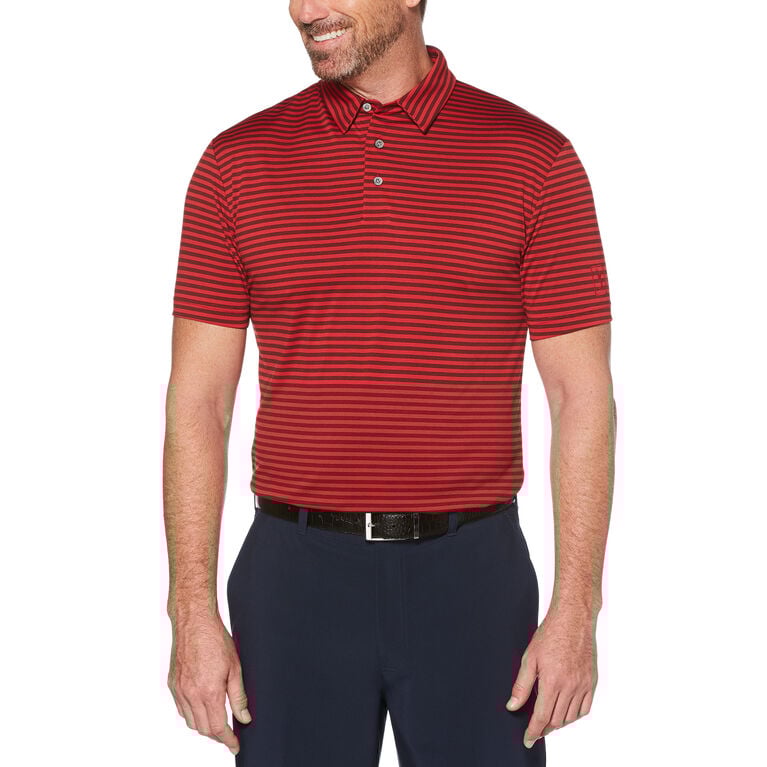 PGA TOUR Yarn Dyed Feeder Stripe Short Sleeve Polo Golf ...