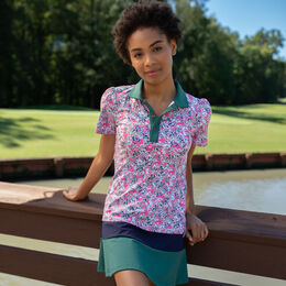 Reagan Rouje Bouquet Short Sleeve Polo