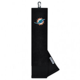 Team Effort Miami Dolphins Face/Club Tri-Fold Embroidered Towel