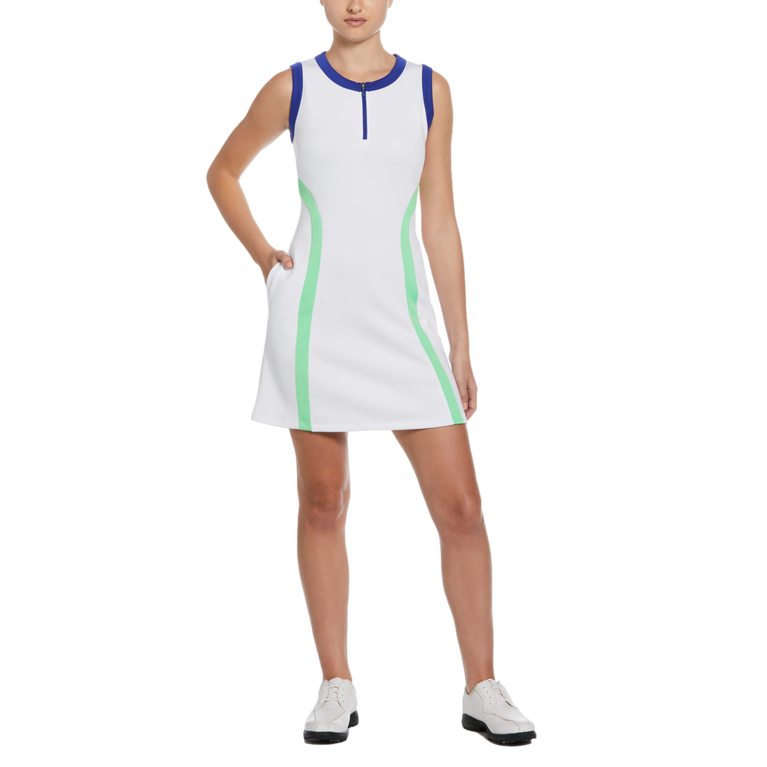 Colorblock Sleeveless Flounce Dress