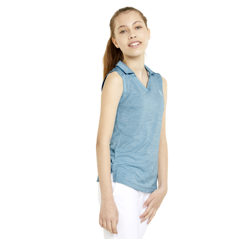 PUMA Junior Girls Heather Sleeveless Golf Polo PGA TOUR Superstore