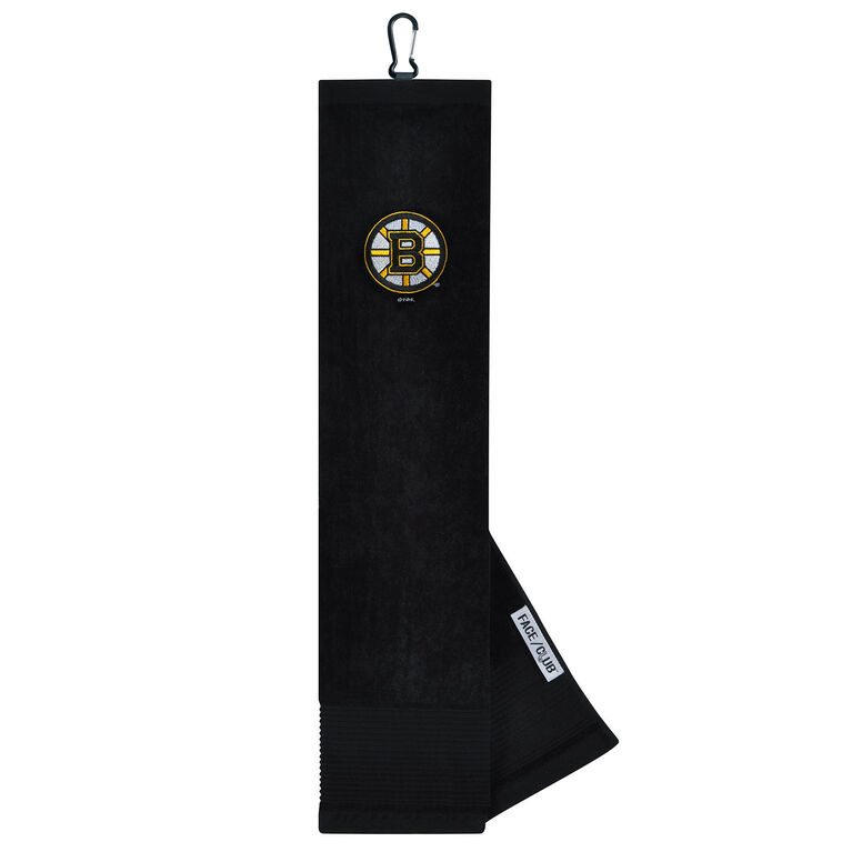 Team Effort Boston Bruins Face/Club Tri-Fold Embroidered Towel