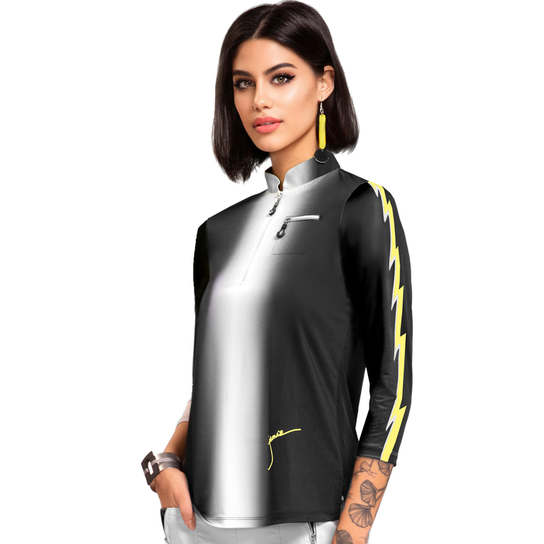 Zest Collection: Blazing Ombre Long Sleeve 1/4 Zip Pull Over