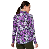 Alternate View 9 of Purple Rain Collection: Floral Long Sleeve UV Quarter Zip Polo