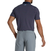 Alternate View 1 of Athletic Fit Multi-Stripe Lisle Self Collar Polo
