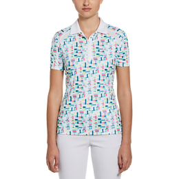 Geometric Print Short Sleeve Polo Shirt