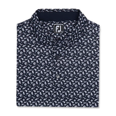 Alternate View 3 of Athletic Fit Beach Print Lisle Self Collar Polo