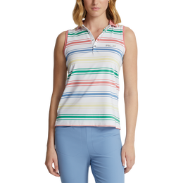 Tailored Fit Airflow Striped Sleeveless Polo Shirt