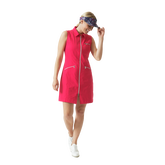 Sportif Dot Collection: Lyric Sleeveless Full Zip Dress