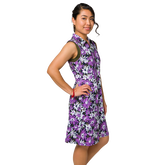 Alternate View 3 of Purple Rain Collection: Cutaway Floral Sleeveless Dress