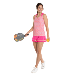 Pickleball Mosaic Racquet Print Sleeveless Tank Top