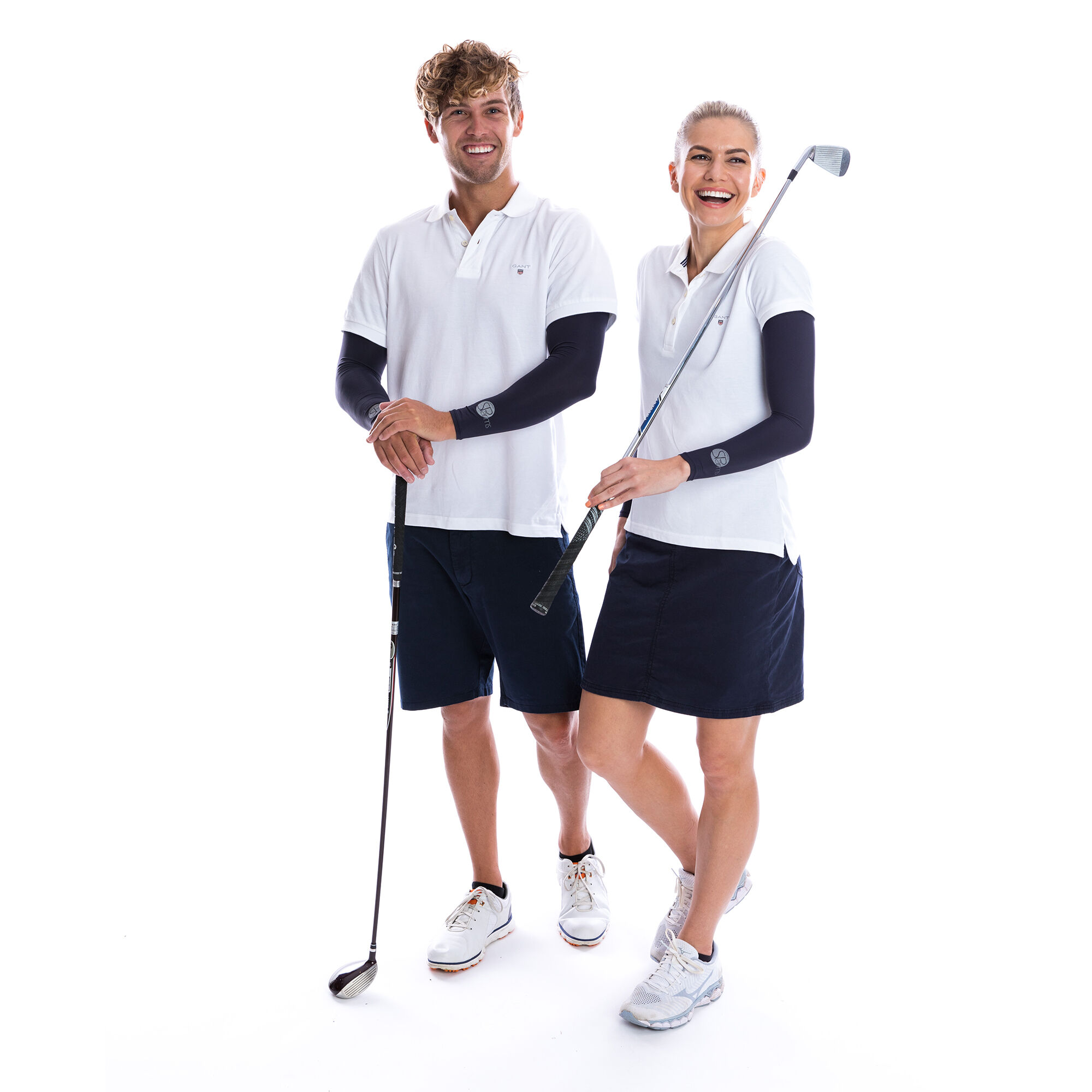 SParms Golf Unisex Sun Protection Sleeves White